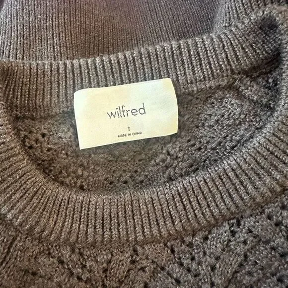 Aritzia Wilfred Arbor Merino Wool Sweater Womens Small Rich Mocha Brown - Picture 12 of 12